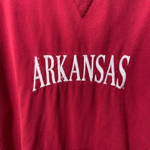 RedOak Sportwear Arkansas Razorback Football T-Shirt XL Embroidered Burgundy Red - Picture 2 of 10